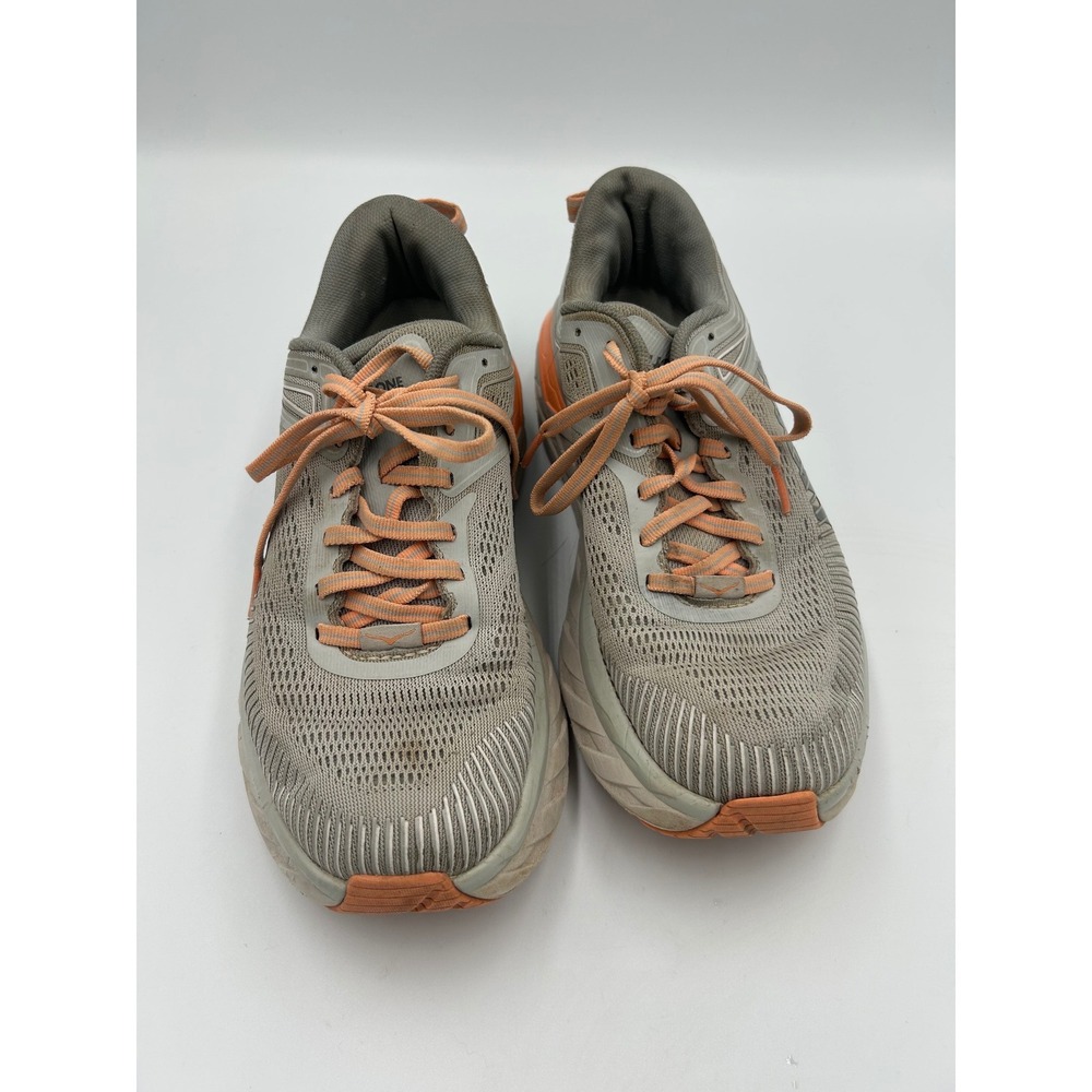 Hoka One One Bondi 7 Wide Grey Orange Running Shoes 1110531 HMSH Womens 7D